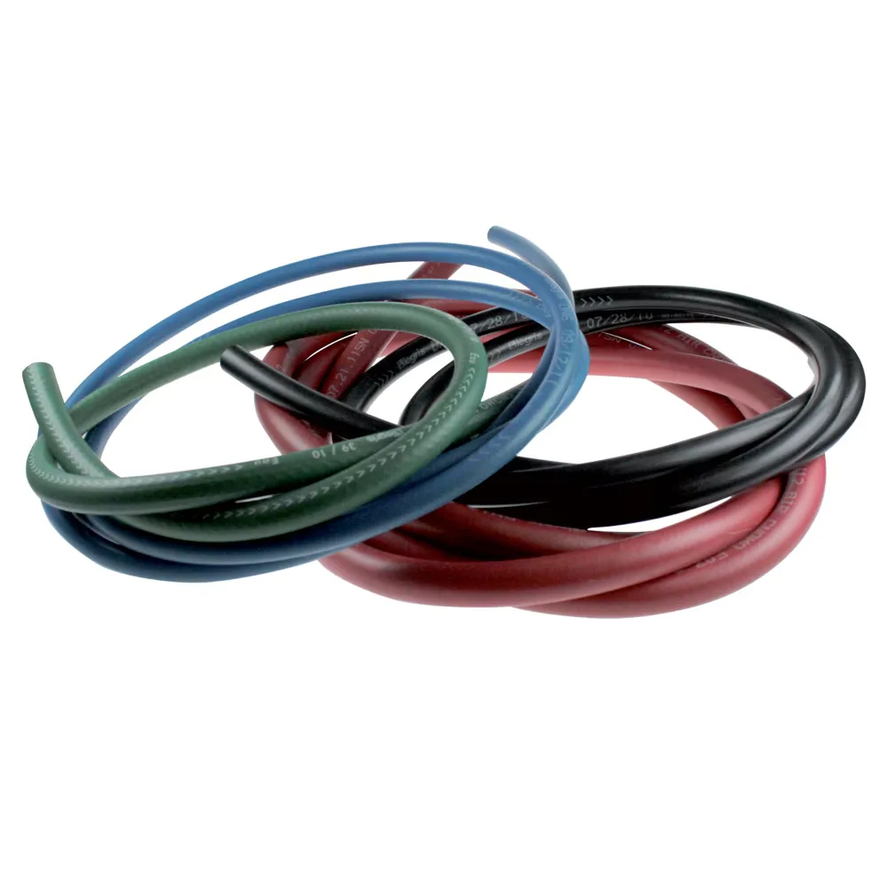 Self-fastening hoses with internal textile yard for NBR & EPDM and external metallic braid for silicone & FKM